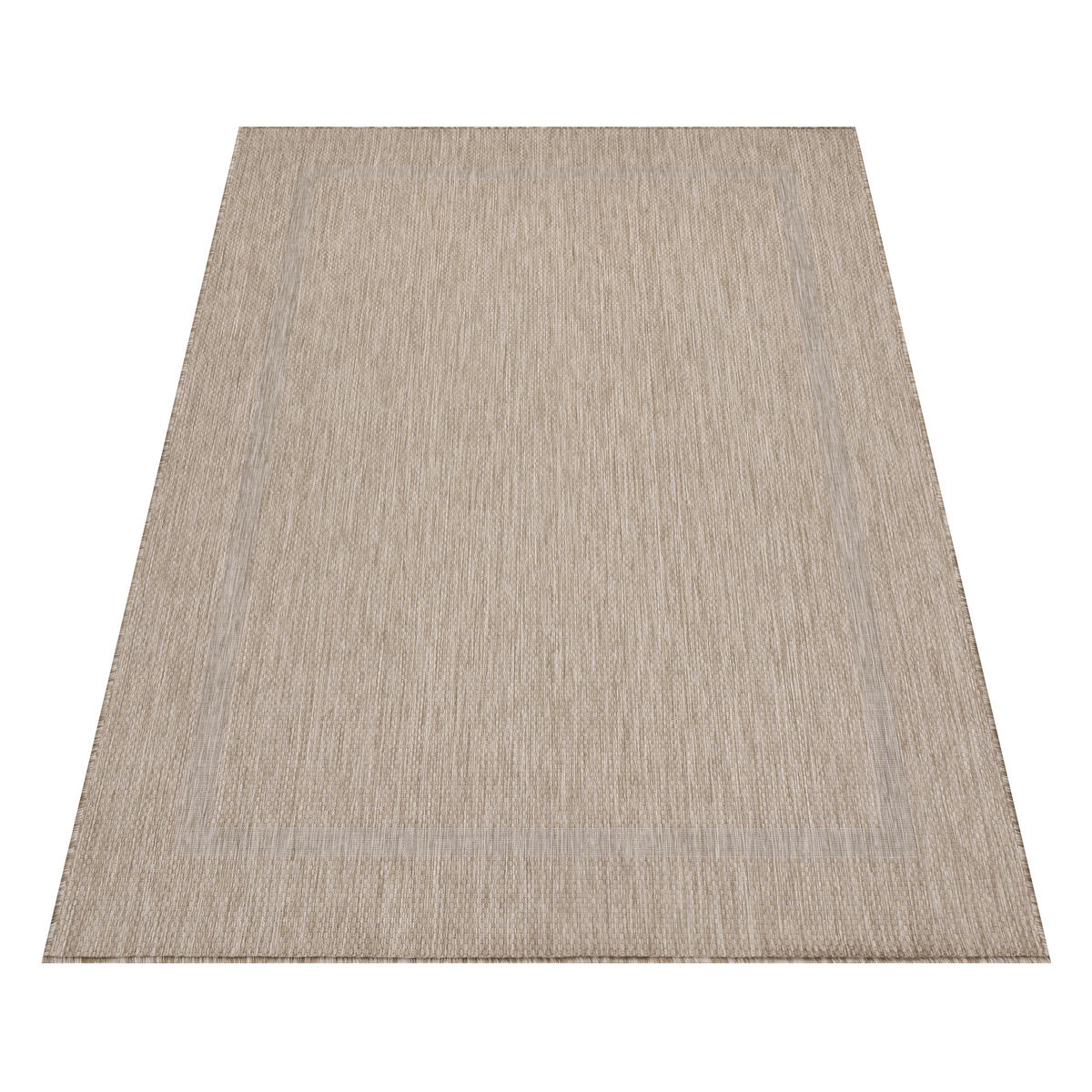 TEPPICH Outdoor Flachgewebe Uni-Design Polypropylen Balkon Beige Rechteckig 280x370 - Beige, Textil (280/370cm) - KADIMA DESIGN