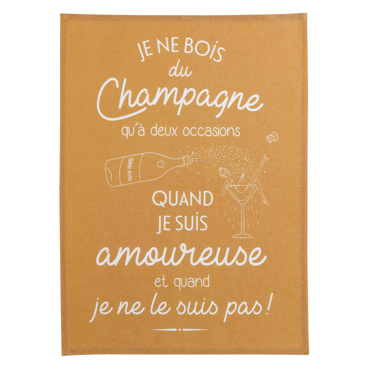 GESCHIRRTUCH Amoureuse ocker 50 x 70 cm - Hellbraun, Textil (50/70cm) - Winkler
