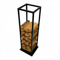 KAMINHOLZREGAL Metall Schwarz Stabil 112×33×33 cm - Schwarz, Metall (33/112/33cm) - Begryf