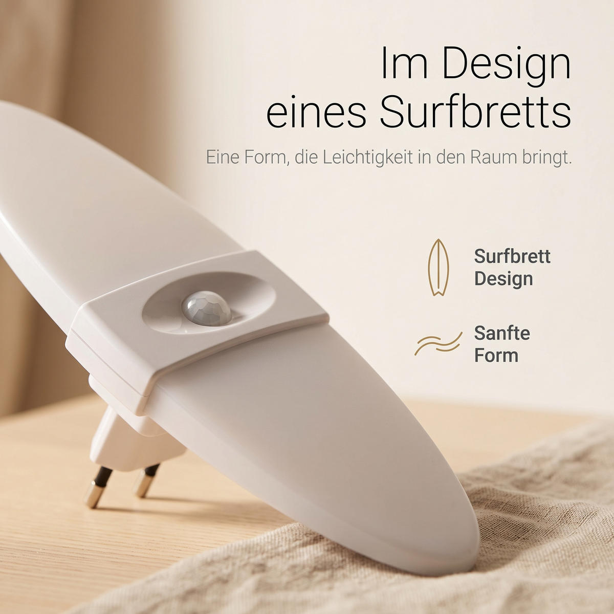 LED-NACHTLICHT 2er Set mit Bewegungsmelder und Helligkeitssensor Warmweiß - Weiß, Kunststoff (6.7/18.4/6.3cm) - Northpoint