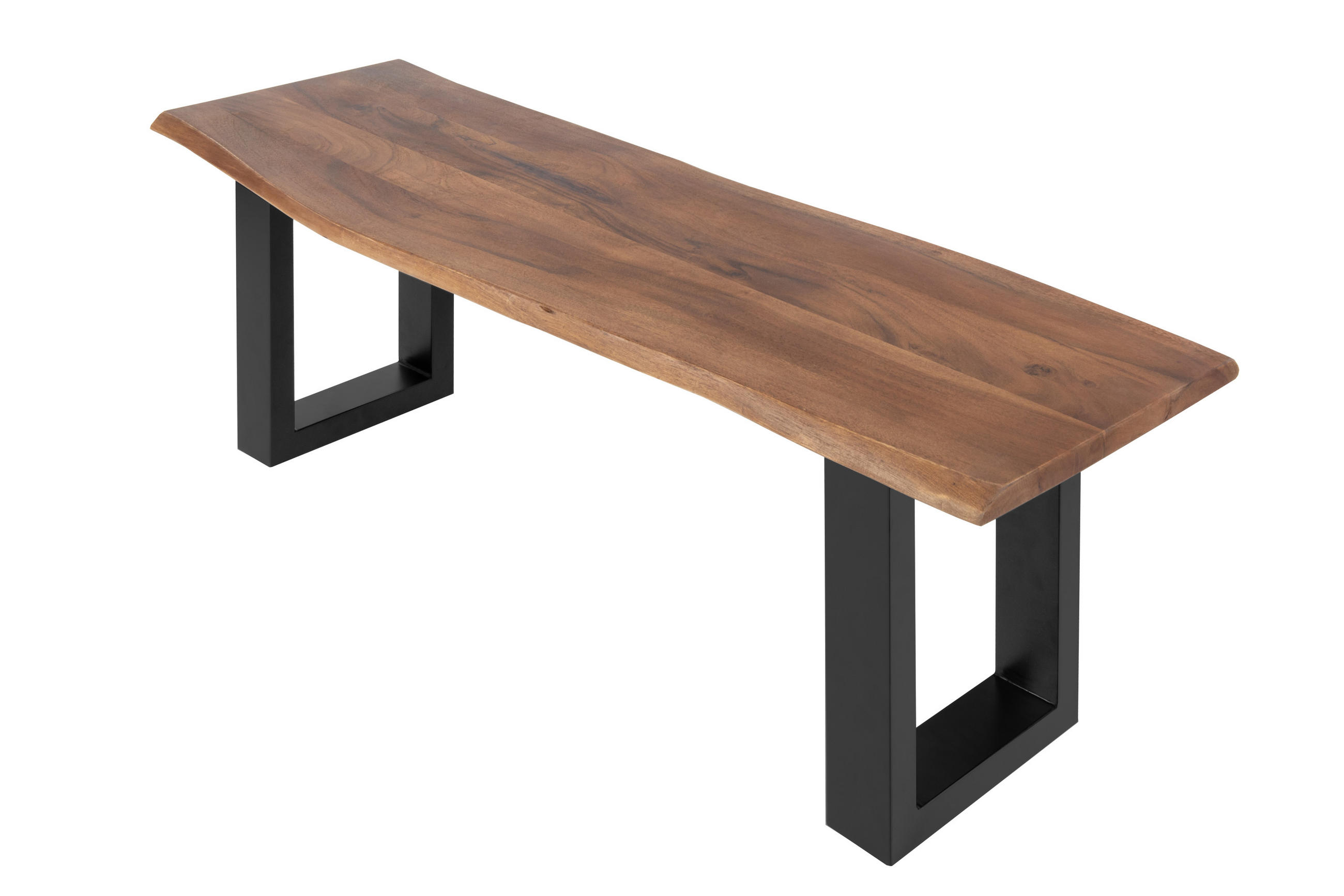 SITZBANK NOAH - Schwarz/Braun, Holz/Metall (160/40/42cm) - SAM