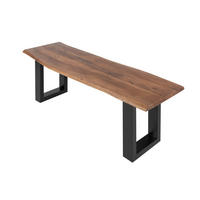 SITZBANK NOAH - Schwarz/Braun, Holz/Metall (160/40/42cm) - SAM