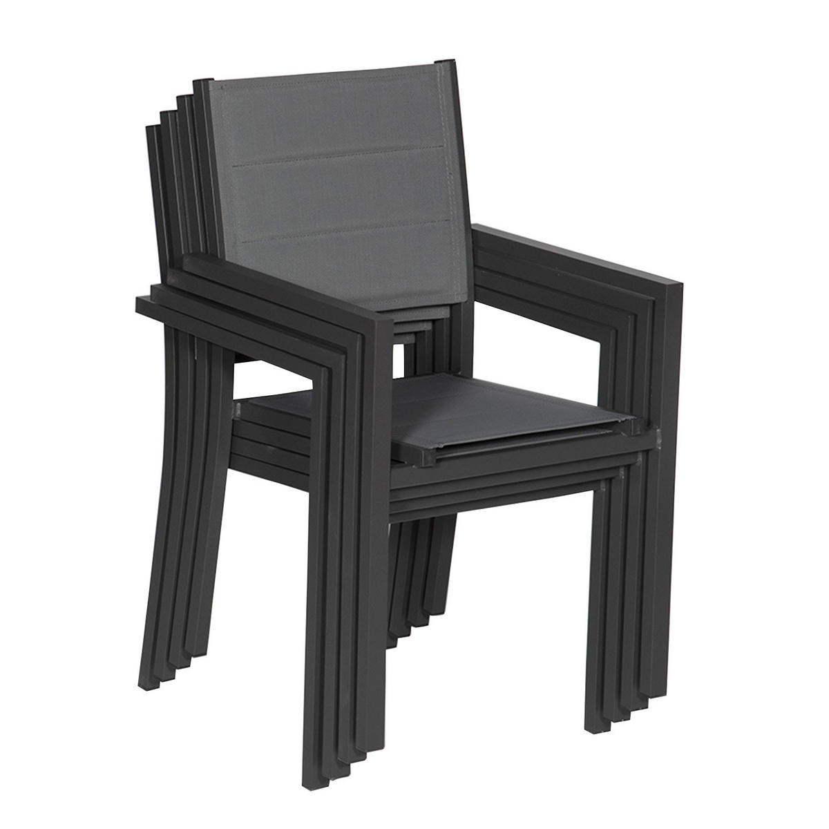 STÜHLE Anthrazitgrau und Grau 6er-Set - Grau, Kunststoff (56.5/90/57cm) - Happy Garden