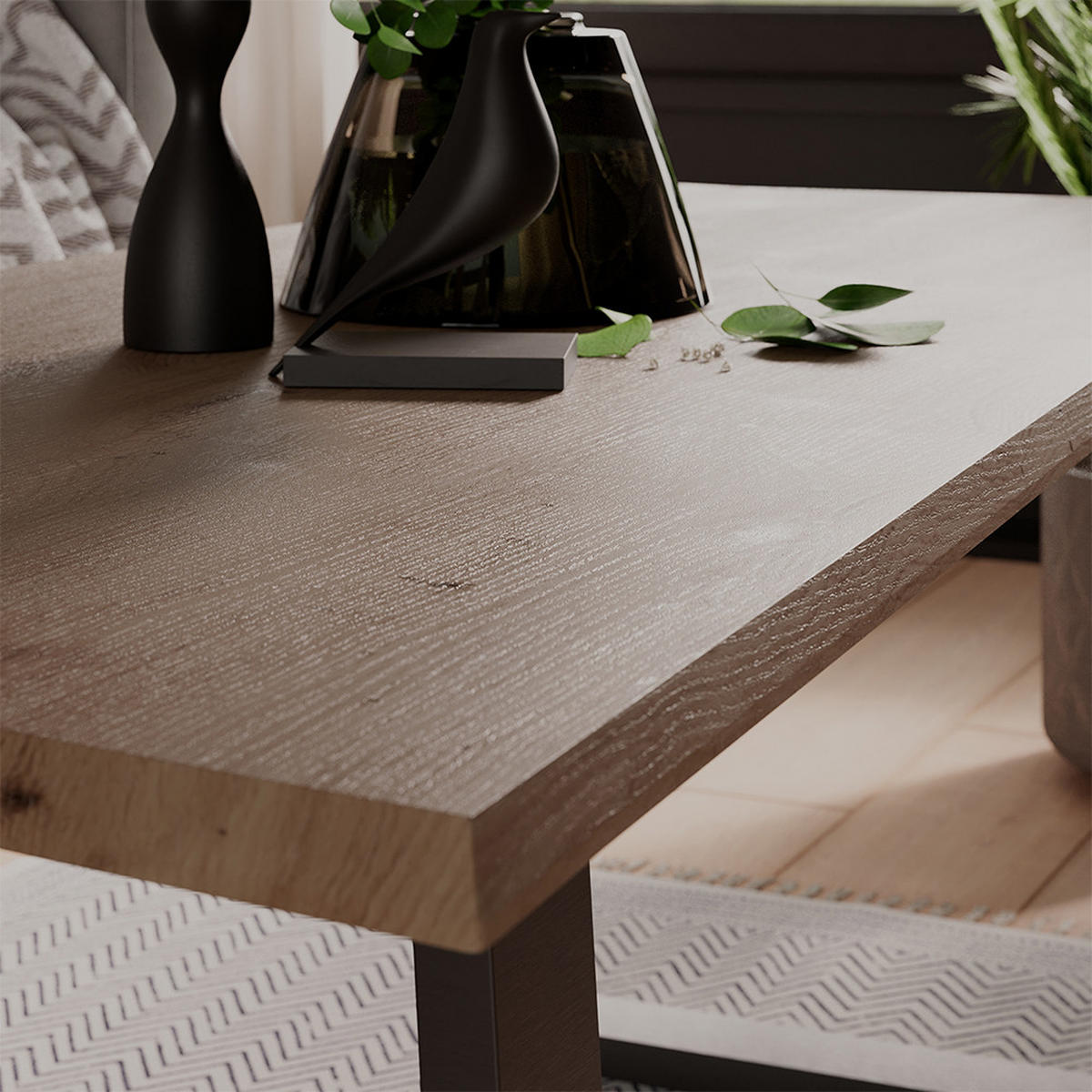 COUCHTISCH Yan Artisan 110 x 50 cm - Hellgrau, Holzwerkstoff (50/110/40cm) - Vicco