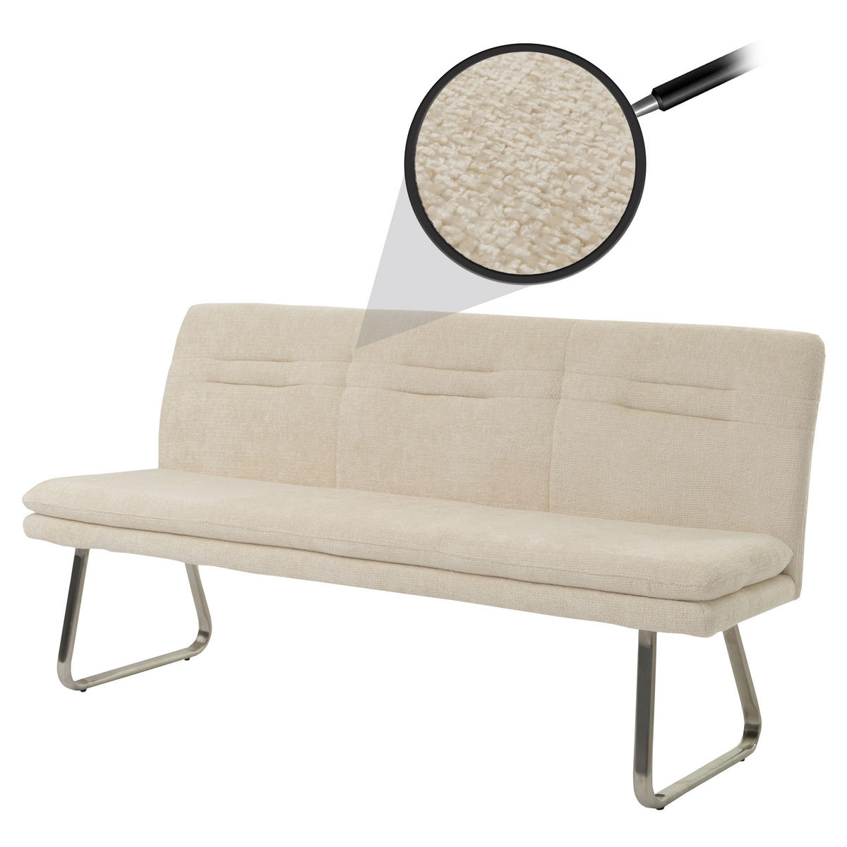 SITZBANK Cremeweiß - Weiß, Textil (180/93/58cm) - MCW