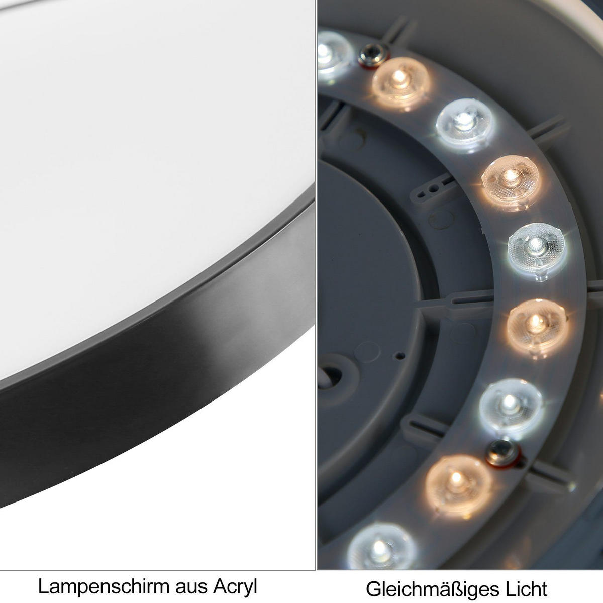 LED-DECKENLEUCHTE Silvia 37/37/3 cm - Schwarz, Kunststoff (37/37/3cm) - Nettlife