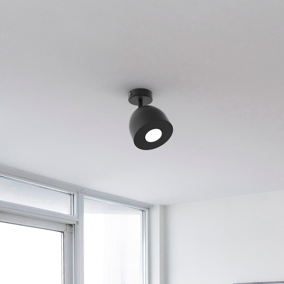 DECKENLEUCHTE - Schwarz, Metall (8/8/18cm) - Lumicom