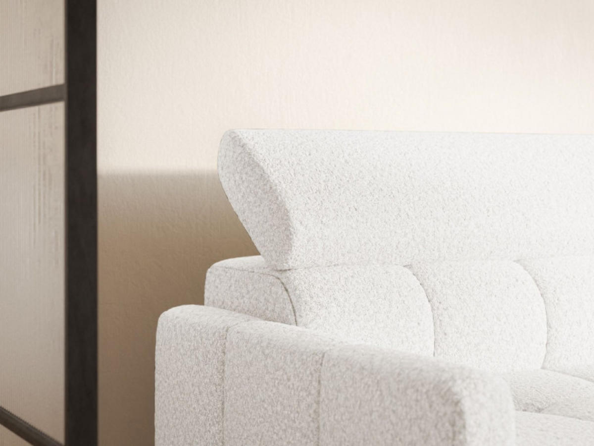ECKSOFA Milch BAMBINO Mit Verstellbaren Kopfstützen Rechts - Weiß, Textil (174/223cm) - Sepro Meble