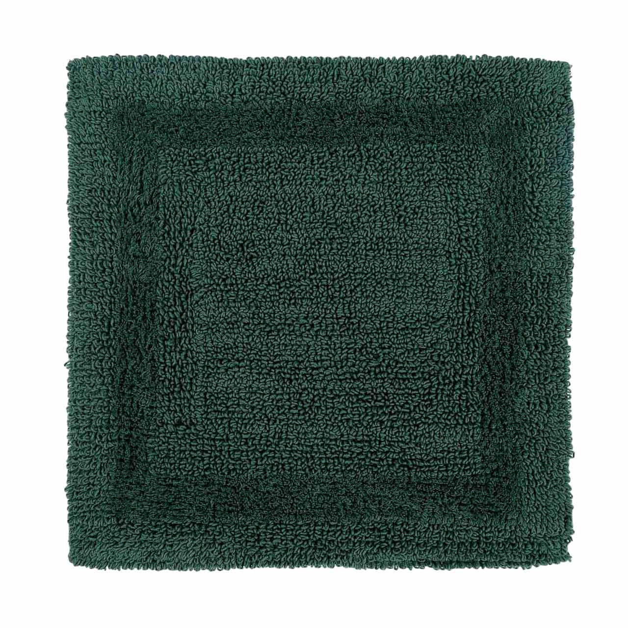 DUSCHVORLEGER 50/50 cm, 100% Baumwolle, wendbar - Waldgrün, Textil (50/50cm) - Homescapes