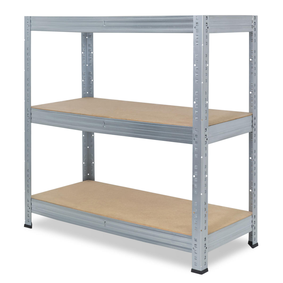 SCHWERLASTREGAL PRO 90x30x40 cm in verzinkt mit 3 Böden und 200 kg Traglast pro Boden - Silberfarben, Metall (30/90/40cm) - shelfplaza
