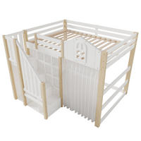 HOCHBETT 140/200 cm Weiß mit LED-Leuchten und Ablageleiter - Weiß, Holz (140/200cm) - Oxeza