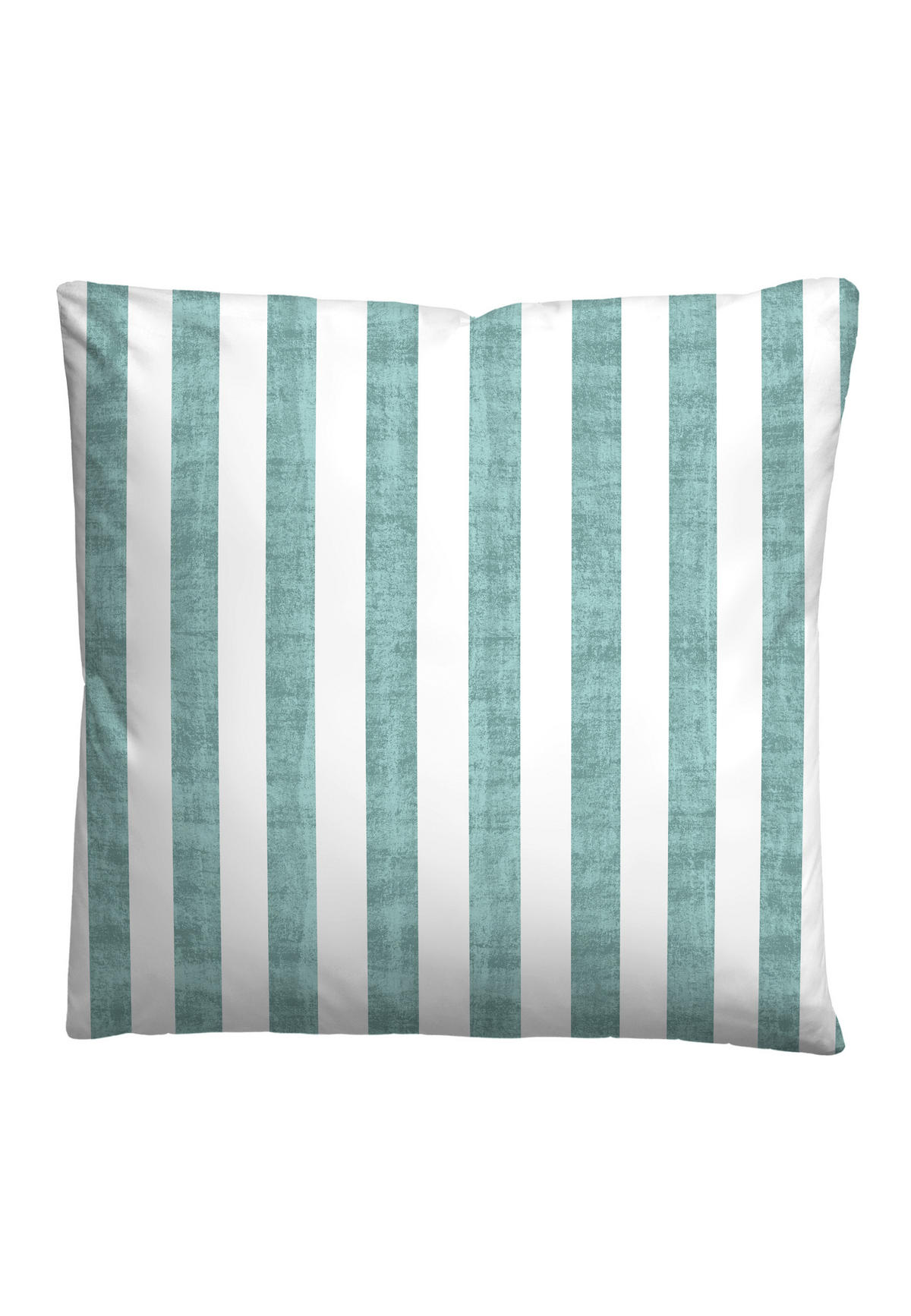 BETTWÄSCHE-GARNITUR Seersucker Längsstreifen mint, 155x220 cm + 80x80 cm - Mintgrün, Textil (155/220cm) - biberna