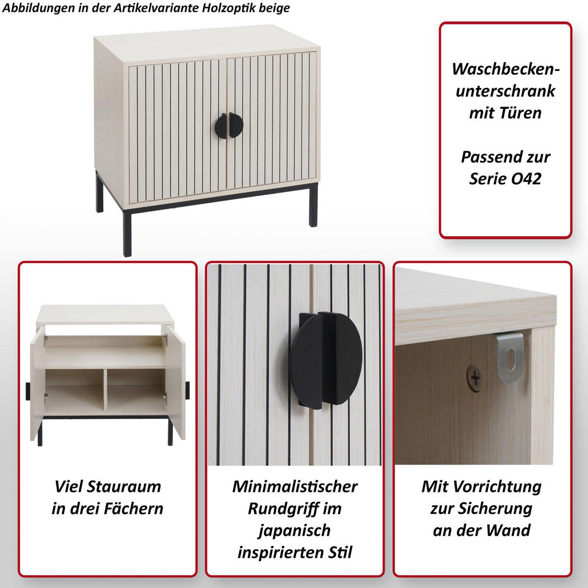 UNDERSKÅP TILL TVÄTTSTÄLL Brunt - Brun, Metall (63/61/35cm) - MCW
