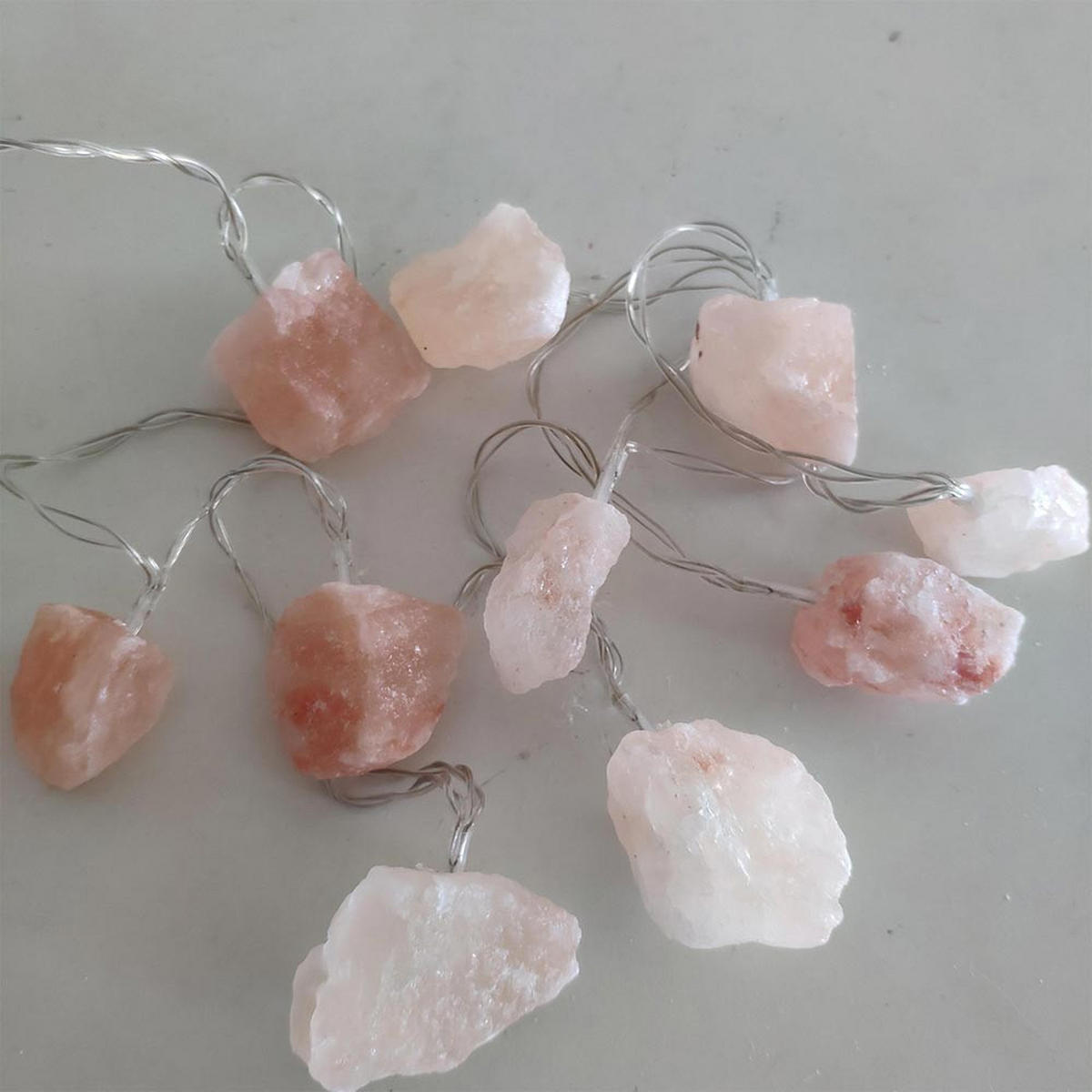 LED LICHTERKETTE Salzkristalle Rosa - Rosa, Kunststoff (165/4/4cm) - Globo Lighting