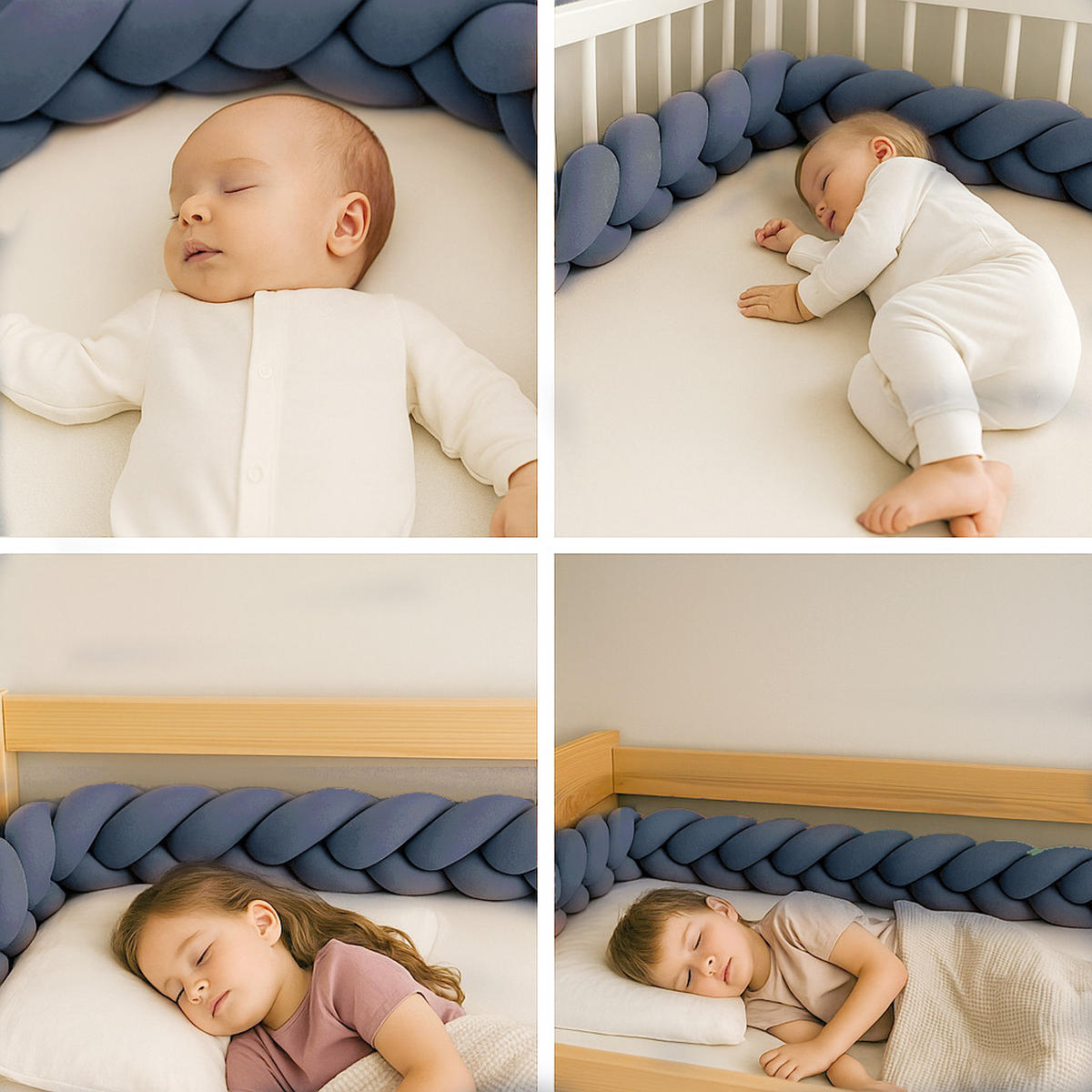 BETTSCHLANGE geflochten Blau Jersey - Blau, Textil (16/200cm) - nordic coast company