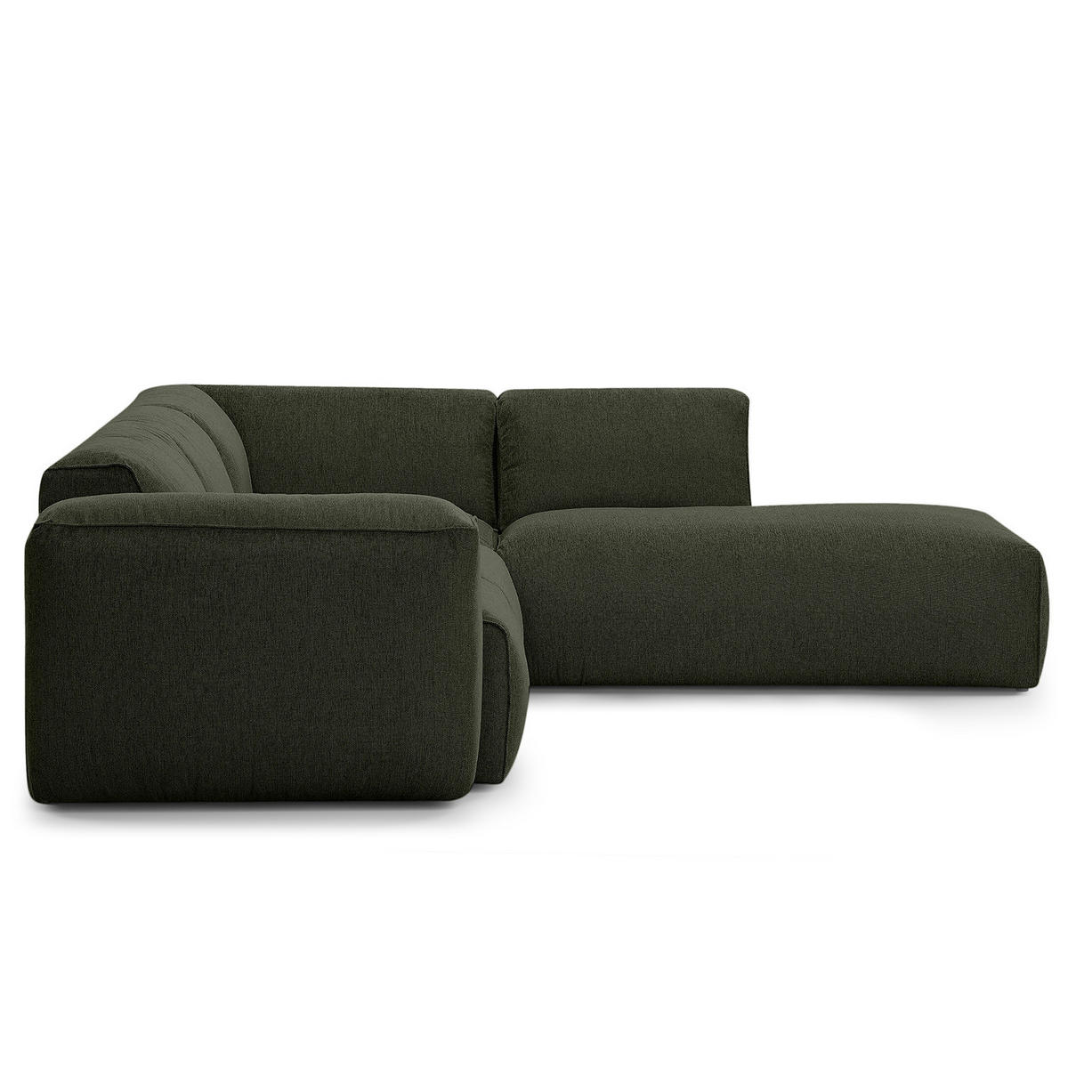 3-SITZER ECKSOFA mit Recamiere - Schwarz/Grau, Kunststoff/Textil (295/231cm) - home24