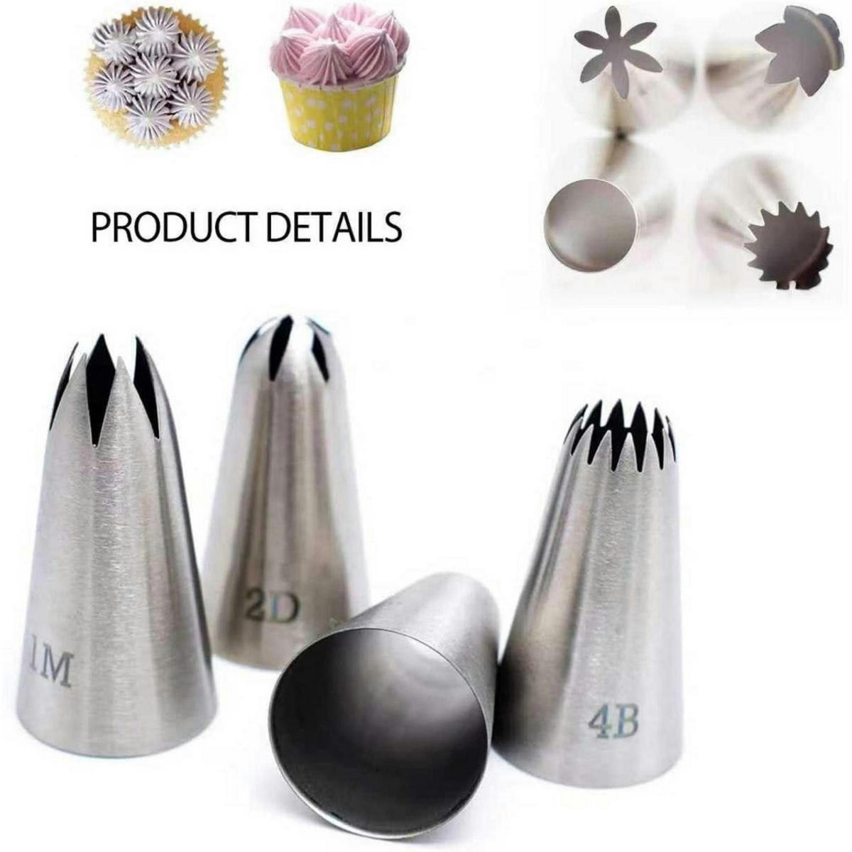 SPRITZTÜLLEN Set 6 Stück Edelstahl - Silberfarben, Metall (25/1/46.7cm)