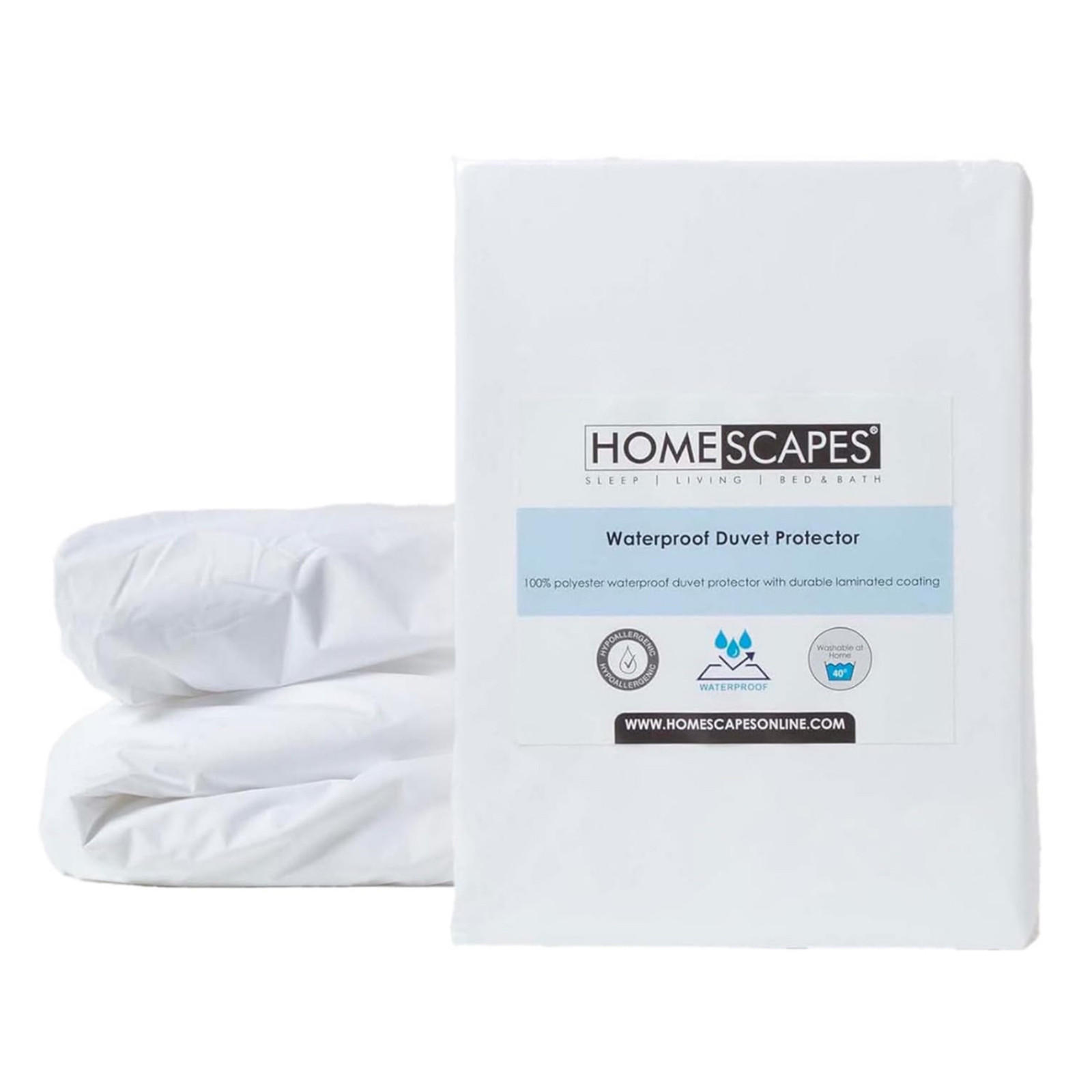BETTDECKENSCHONER wasserdicht 240/220 cm - Weiß, Textil (240/220cm) - Homescapes