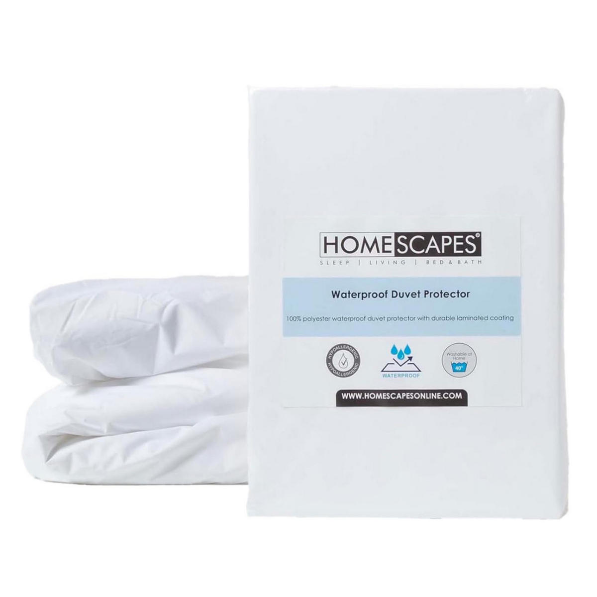 BETTDECKENSCHONER wasserdicht 240/220 cm - Weiß, Textil (240/220cm) - Homescapes