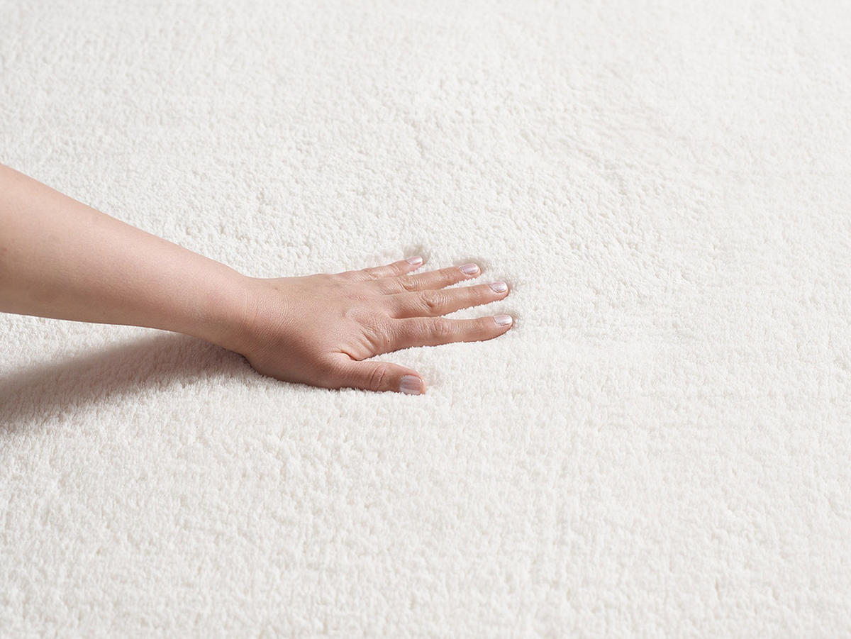 HOCHFLORTEPPICH Antirutsch Uni TIRSO Polyester Creme 140 x 200 cm - Beige, Textil (140/200cm) - KADIMA DESIGN