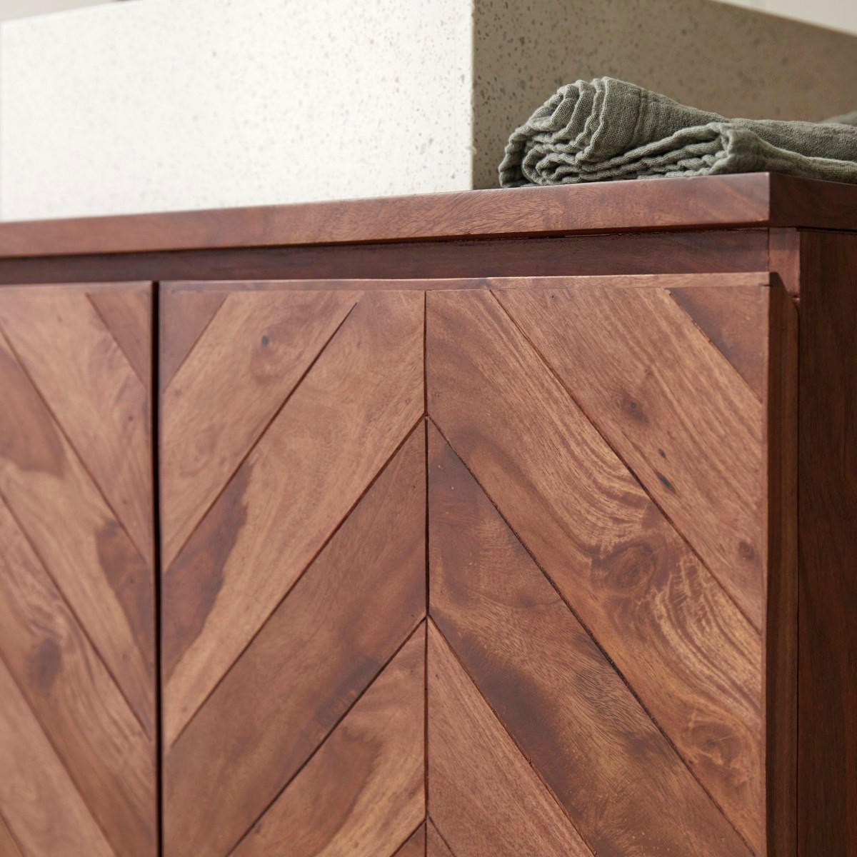 BADEZIMMERMÖBEL Ismaël Dunkelbraun aus Palisander - Dunkelbraun, Holz (80/88/57cm) - Tikamoon