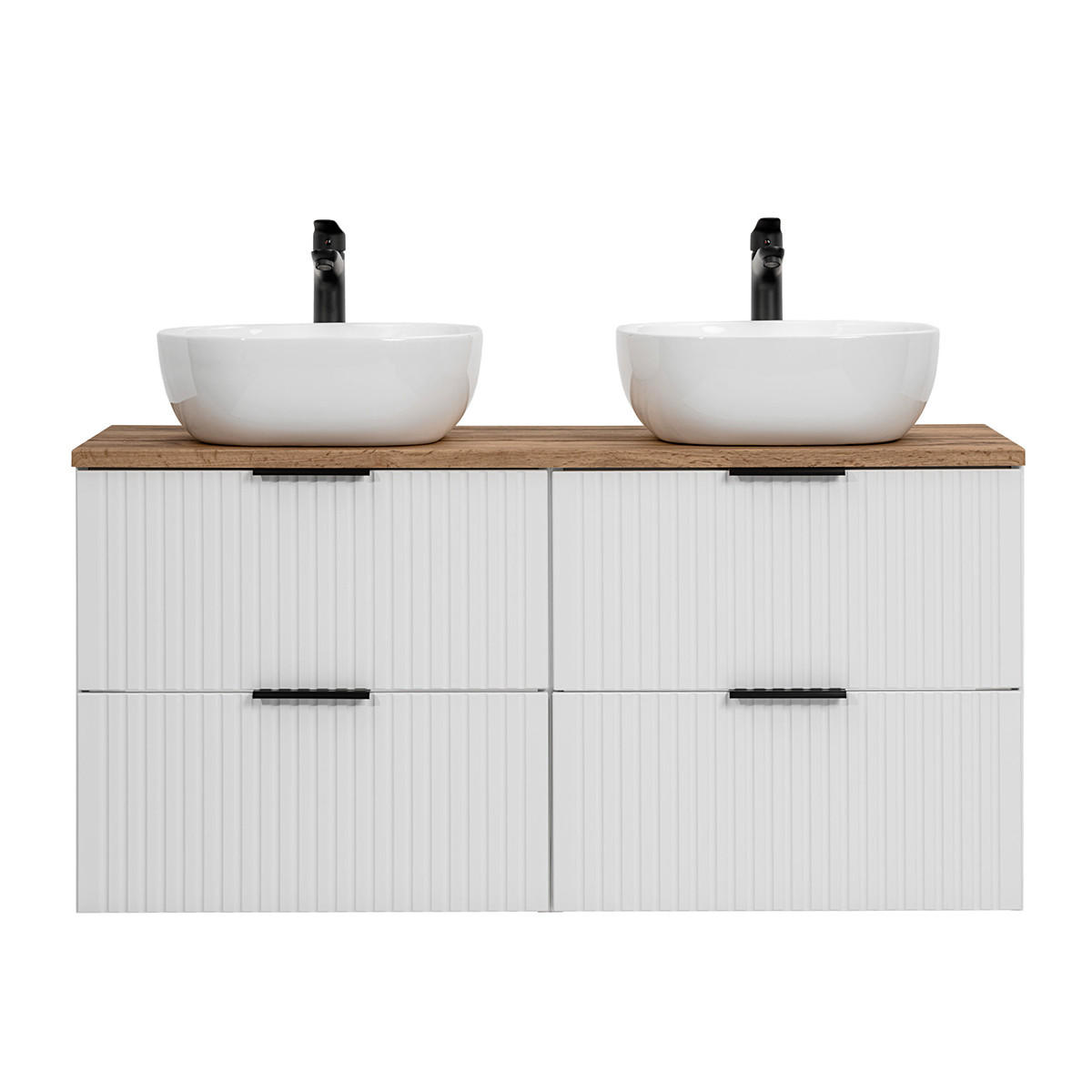 DOPPELWASCHTISCH 120.8cm Adriel Weiß - Weiß, Holzwerkstoff (120.8/59/46cm) - Petits-meubles