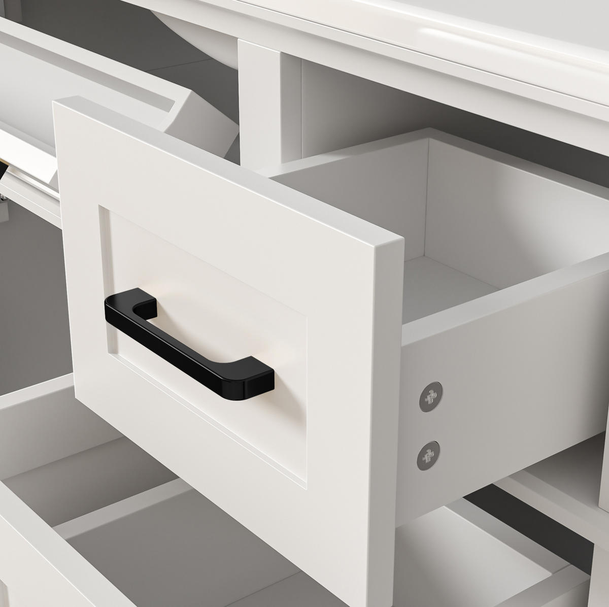 WASCHBECKENSCHRANK 90 x 46 x 87 cm Weiß - Weiß, Holzwerkstoff (46/87/90cm) - Beauniv
