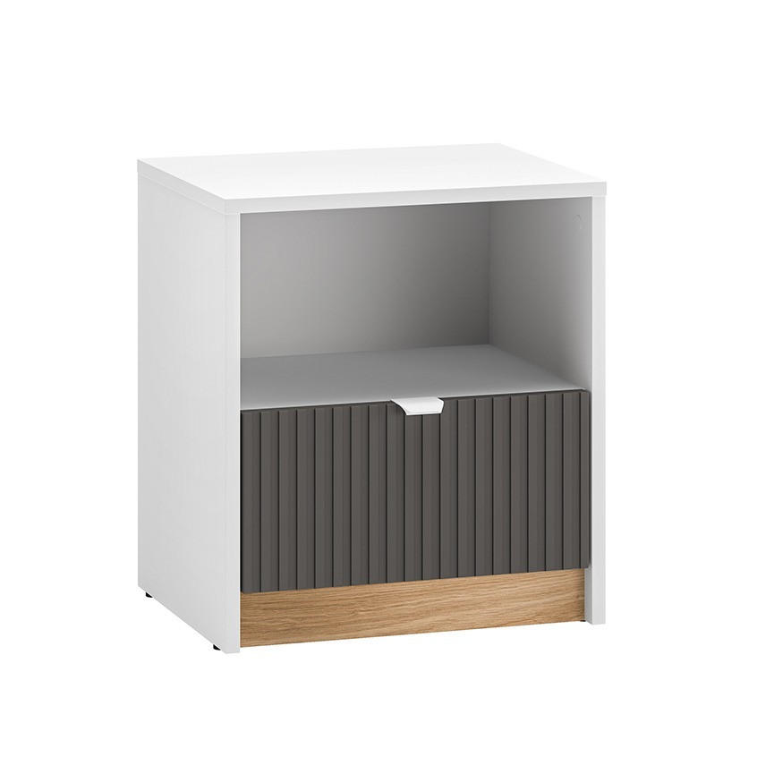 NOČNÍ STOLEK Ronan Bílá - bílá, kompozitní dřevo (43/48/34cm) - Petits-meubles