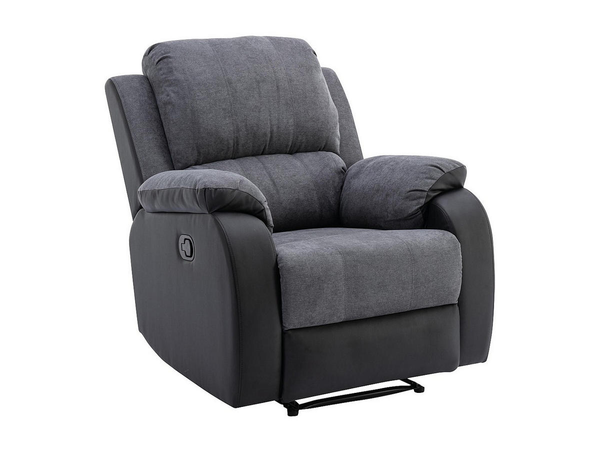 RELAXSESSEL - 1 Person - stoff - schwarz, grau Brody - Schwarz, Kunststoff/Textil (87/99/98cm) - Vente-Unique