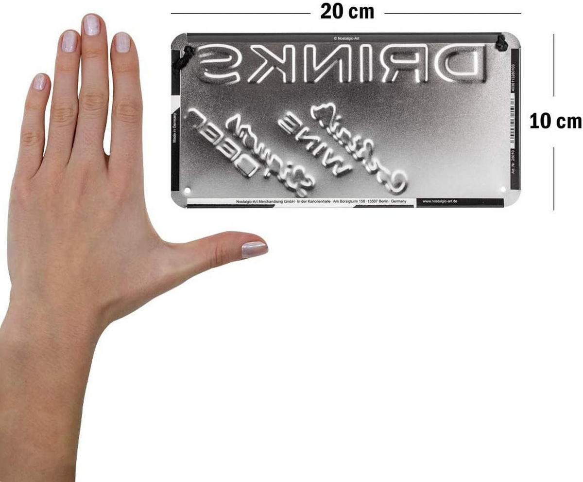 HÄNGESCHILD 10/20 cm Open Bar Drinks - Multicolor, Metall (20/10/0.2cm) - Nostalgic-Art