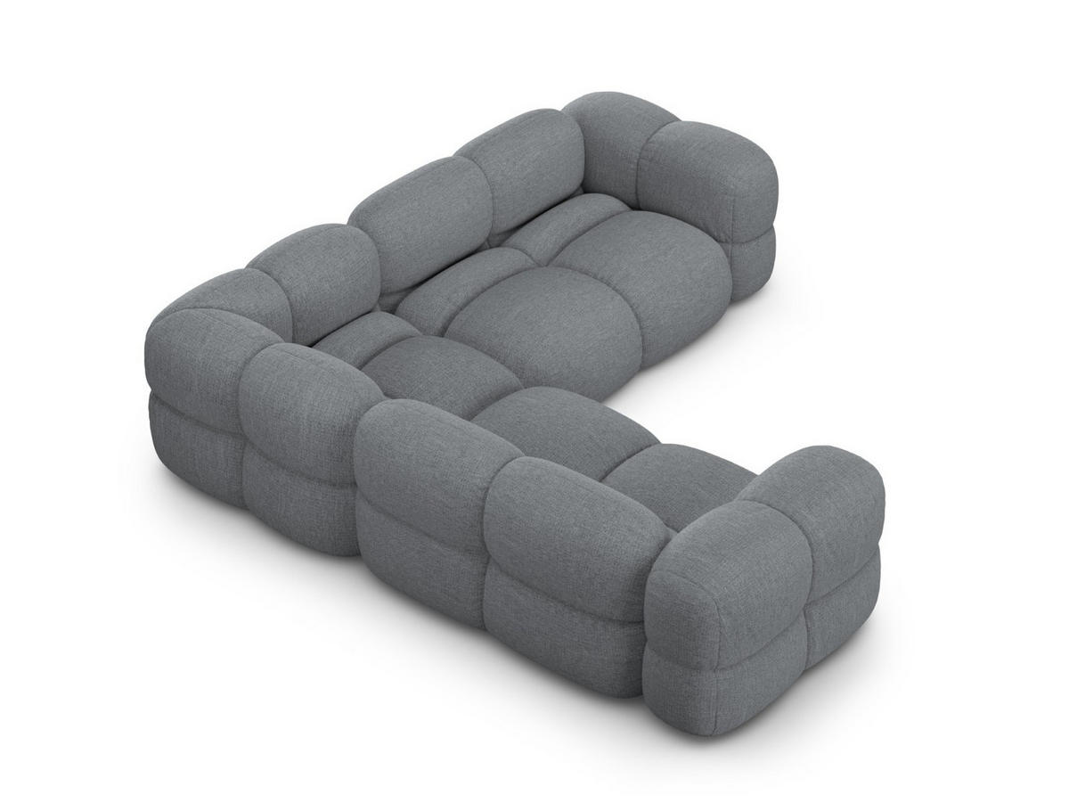 WENDBARES-ECKSOFA Loretto aus strukturiertem Stoff grau 4 Sitzplätze - Grau, Textil (250/250cm) - Cosmopolitan Design