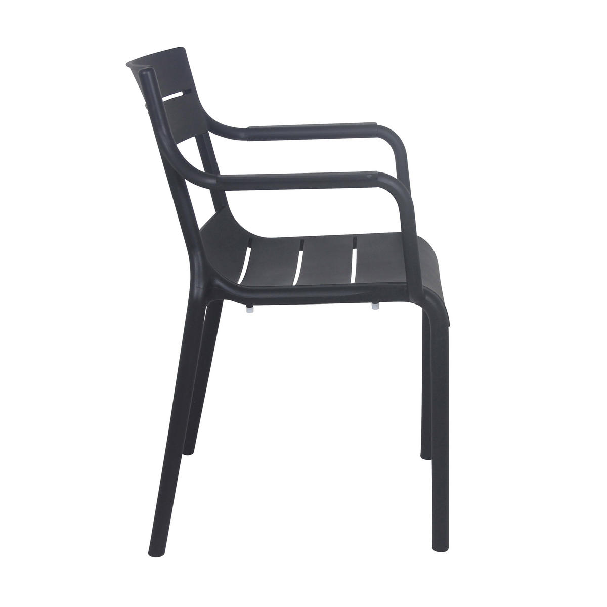 GARTENSTUHL, Schwarz - Schwarz, Kunststoff (55/59cm) - Oviala