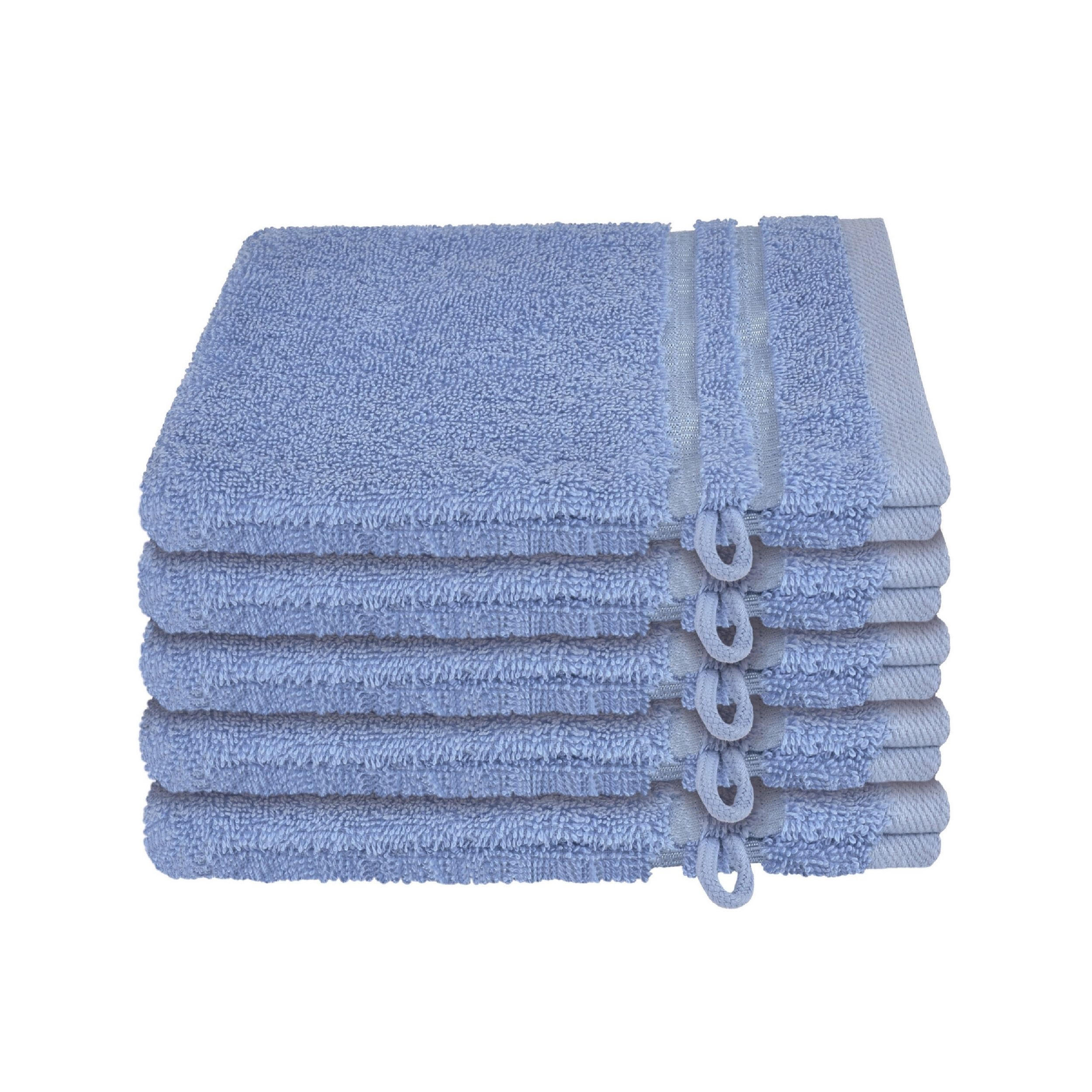 WASCHHANDSCHUHSET Milano - 5-teilig - 16x22 cm - Hellblau - Hellblau, Textil (16/22cm) - SCHIESSER