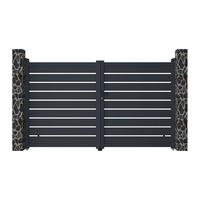 FLÜGELTOR - 300cm x 4.6cm - Aluminium - anthrazitgrau - PRIMO - Anthrazit, Metall (300/178cm) - Vente-Unique