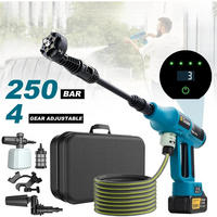 ELEKTRO-HOCHDRUCKREINIGER 250Bar Bürstenloser, mit 4-Gang-Leistung für Haus und Auto, Mit 2 Batterien - Blau, Kunststoff (45/23cm) - Coonoor