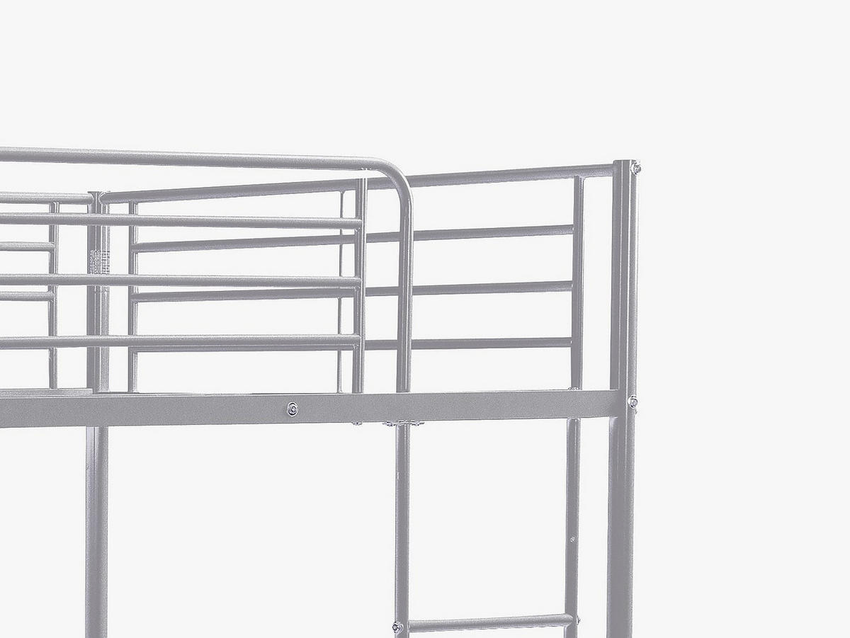 ETAGENBETT - 2 x 120 x 190 cm - Silber - DUOTIS - Silberfarben, Metall (126/198cm) - Vente-Unique