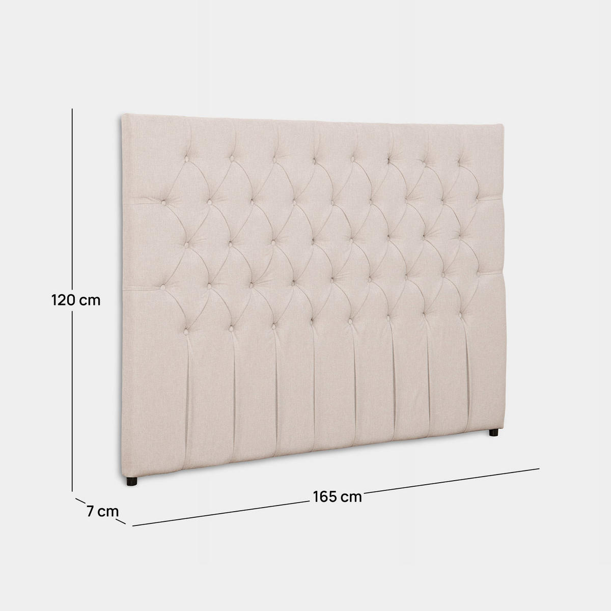 KOPFTEIL DOPPELTES Amber Beige 165 cm x 120 cm - Beige, Textil (165/7cm) - Klast Home
