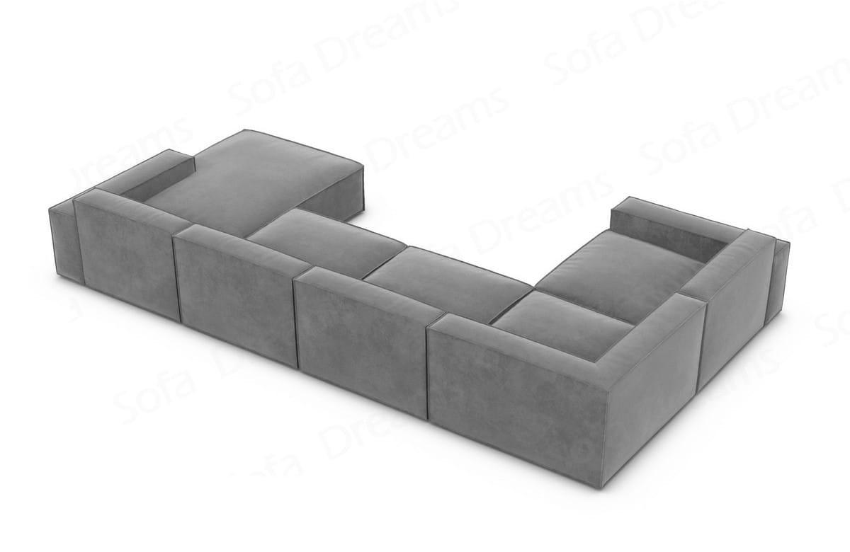 WOHNLANDSCHAFT Beluga Dunkelgrau Samtstoff - Dunkelgrau, Kunststoff (313/73/181cm)
