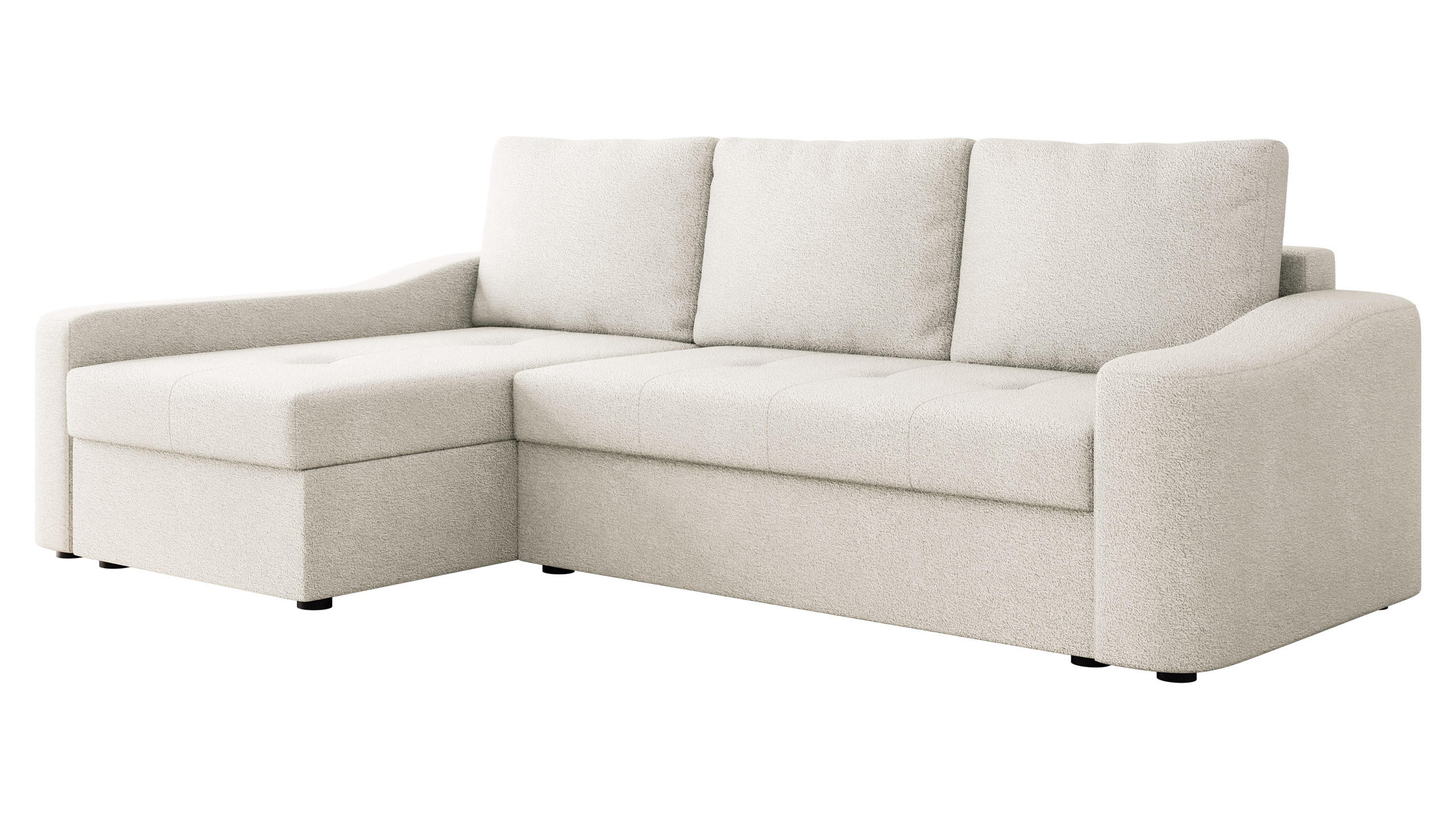 ECKSOFA Harbor, Seite: Links - Schwarz/Naturfarben, Holz/Kunststoff (253/148cm) - MIRJAN24