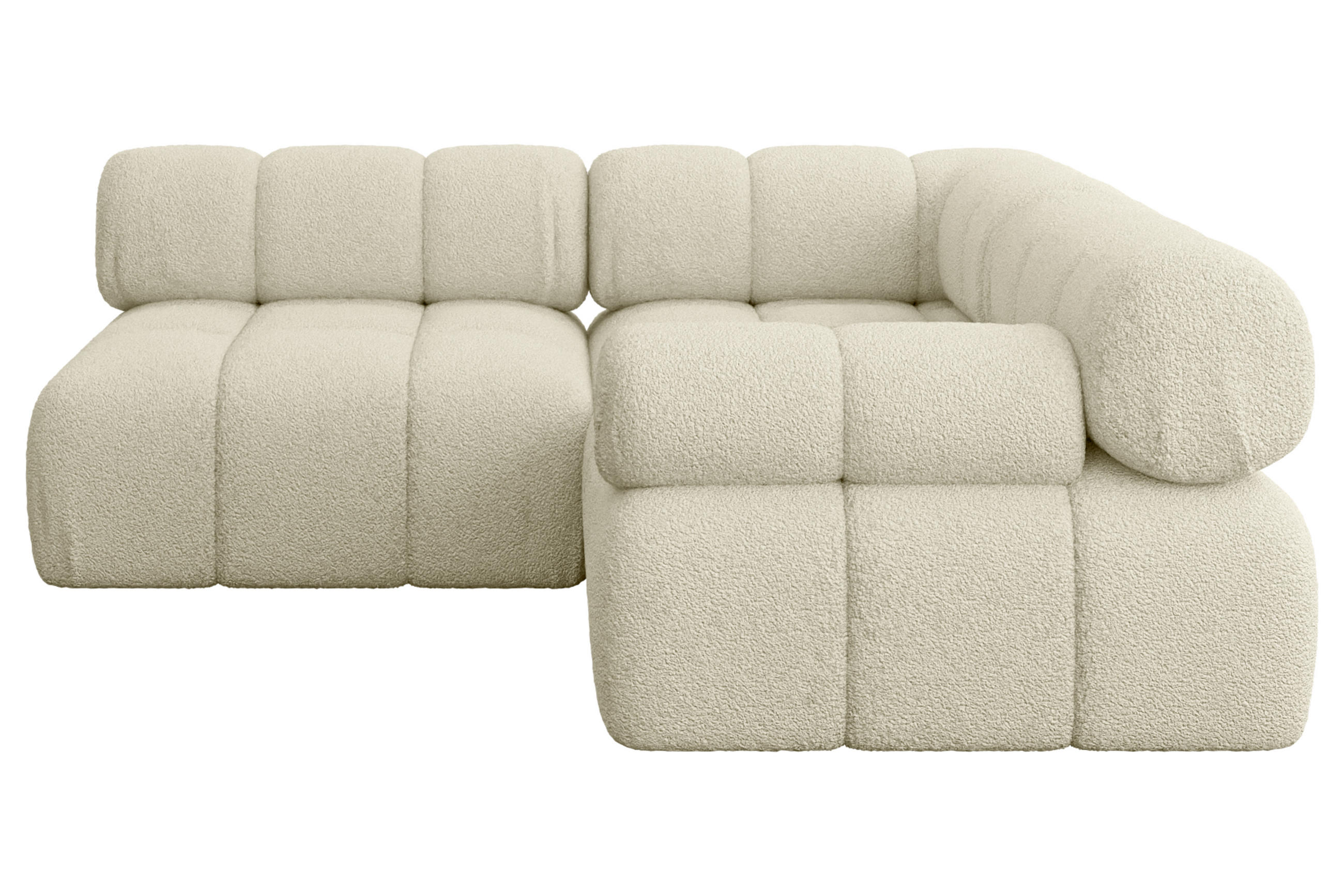 ECKSOFA modulares Sofa Mende-L1 - 190x190x70 cm Beige Bouclé - Beige, Holzwerkstoff/Textil (190/190cm) - ALTDECOR