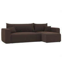 ECKSOFA Luna Mit Schlaffunktion - Braun, Holzwerkstoff/Textil (145/248cm) - Fun Möbel