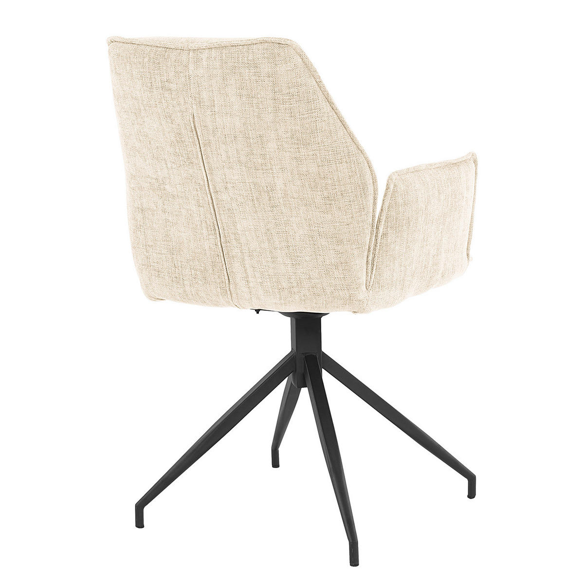 DREHBARER ARMLEHNENSTUHL - Metall / Textil - Beige/Schwarz, Kunststoff/Textil (58/90/60cm) - home24