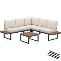 GARTEN-LOUNGE-SET Eliar,höhenverstellbare Ausgleichsschrauben,schwarz - Schwarz, Kunststoff - tectake