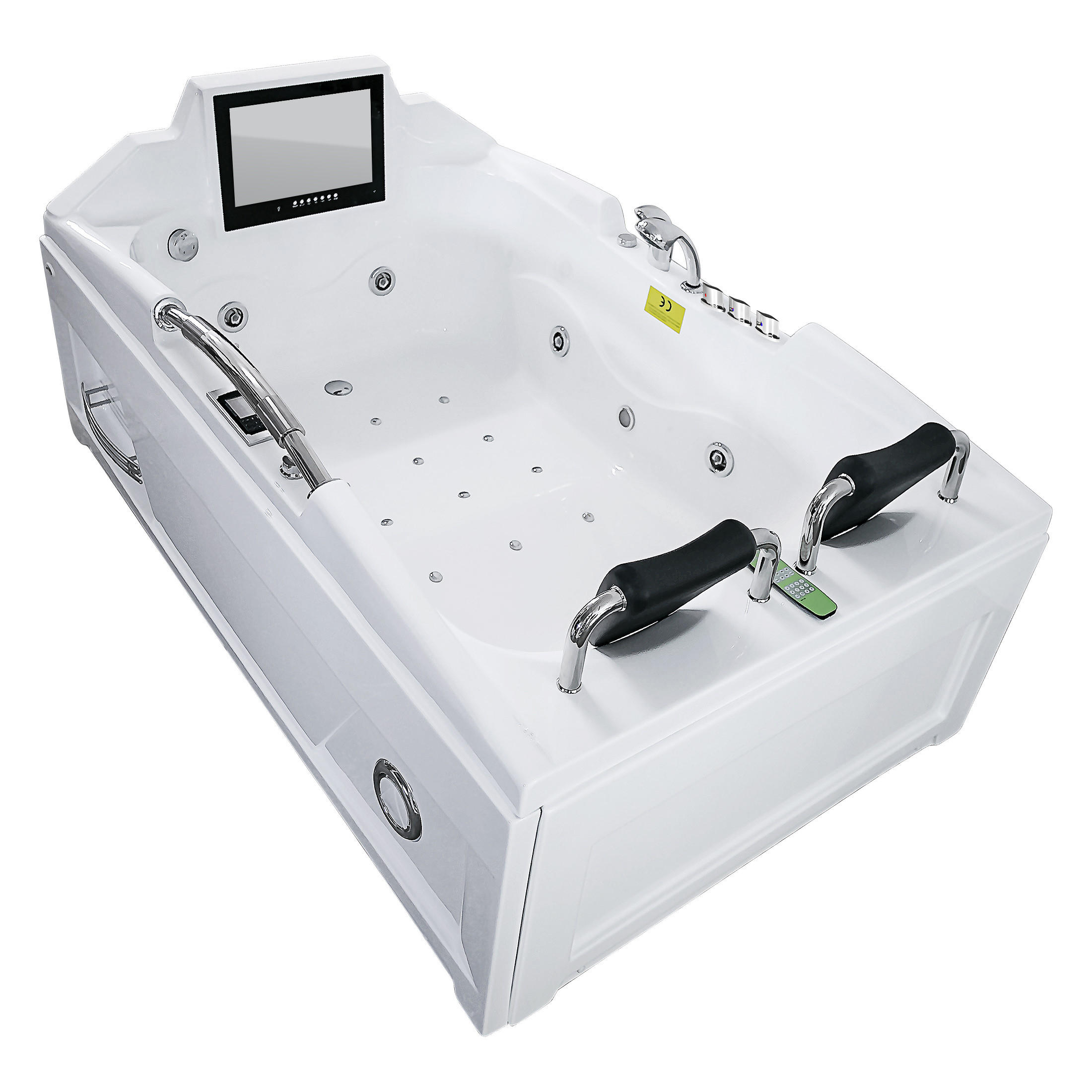 WHIRLPOOL Pool Wanne Eckwanne mit TV T18R 120x188cm - Weiß, Glas/Kunststoff (120/86/188cm) - AcquaVapore by Sandra Jentho