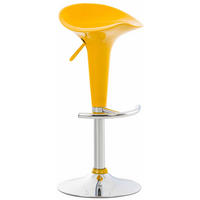 BARHOCKER Kunststoff Gelb - Chromfarben/Gelb, Kunststoff/Metall (37/87/37cm) - CLP