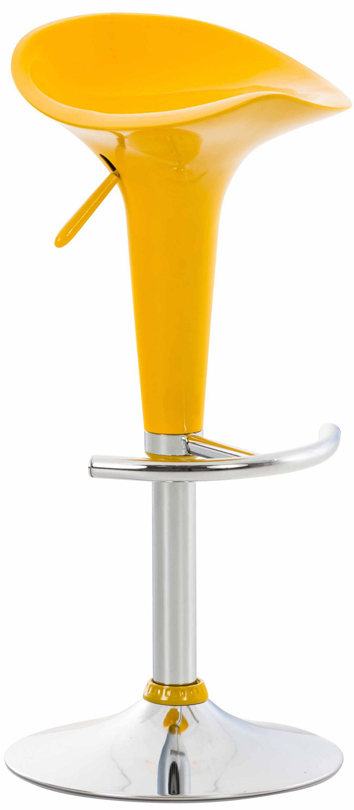 BARHOCKER Kunststoff Gelb - Chromfarben/Gelb, Kunststoff/Metall (37/87/37cm) - CLP