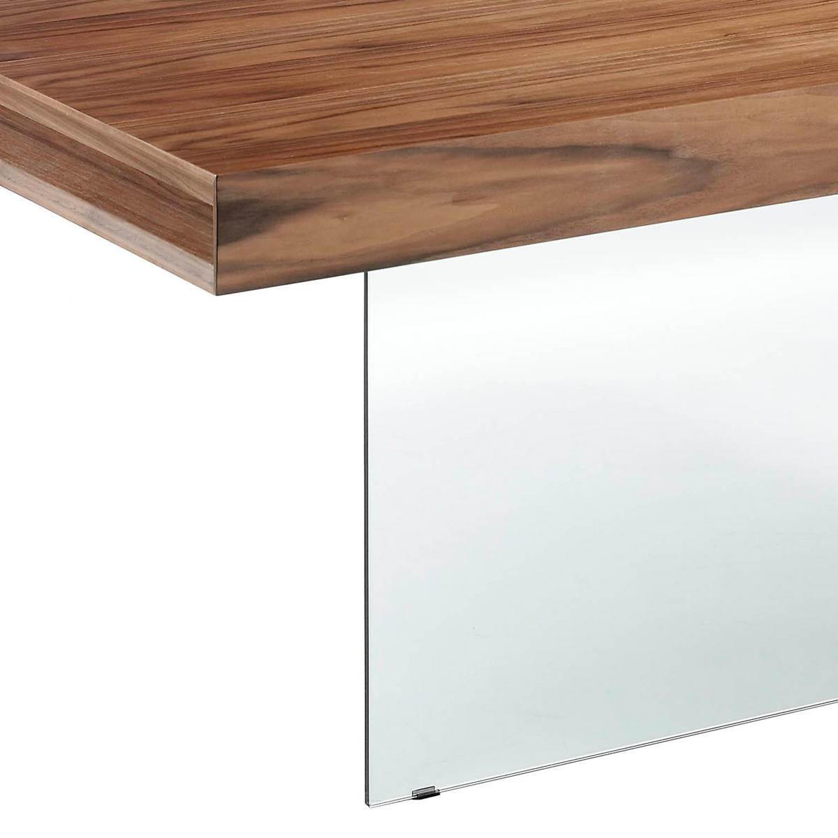 ESSTISCH Rechteckig Glas Walnuss 200/100/75 cm - Transparent/Walnussfarben, Glas/Holz (100/200/75cm) - ANGEL CERDA