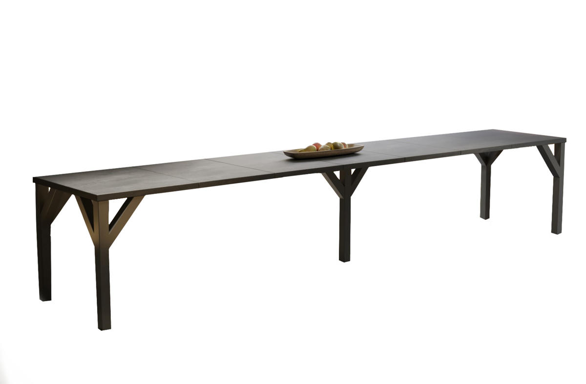 ESSTISCH Dunaj ausziehbar bis 350 cm - Graphitfarben, Holzwerkstoff (130/90/75cm) - Endo-Moebel