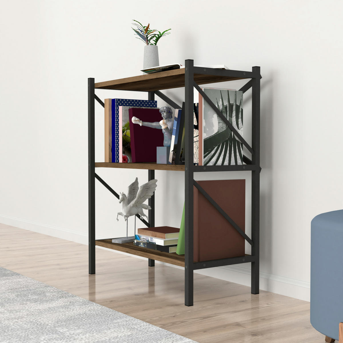 BÜCHERREGAL Vanylven - Braun, Holzwerkstoff (66/85/34cm) - [en.casa]