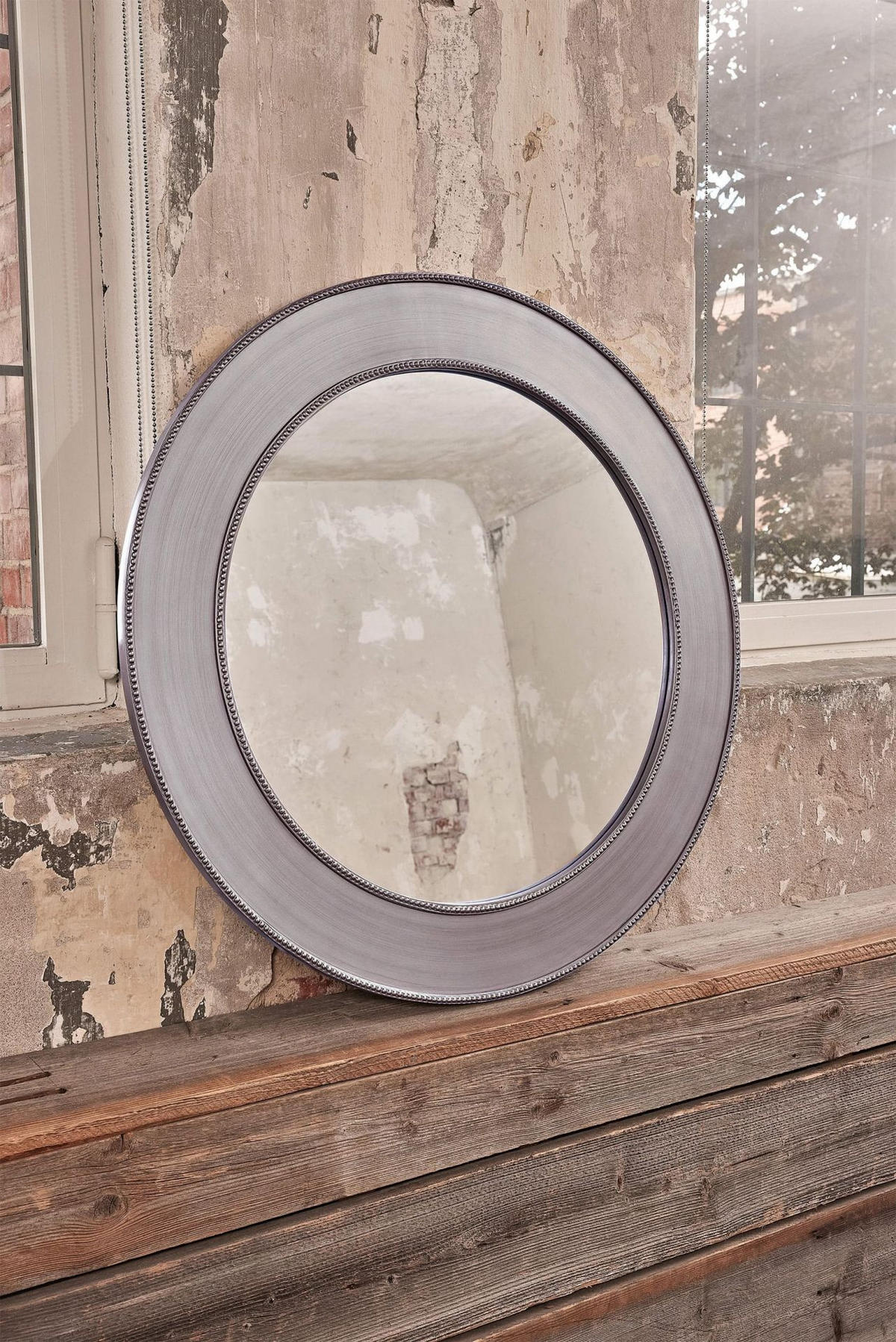 WANDSPIEGEL Ø90 cm, Silber, Holz - Silberfarben, Holz (90/90/90cm)